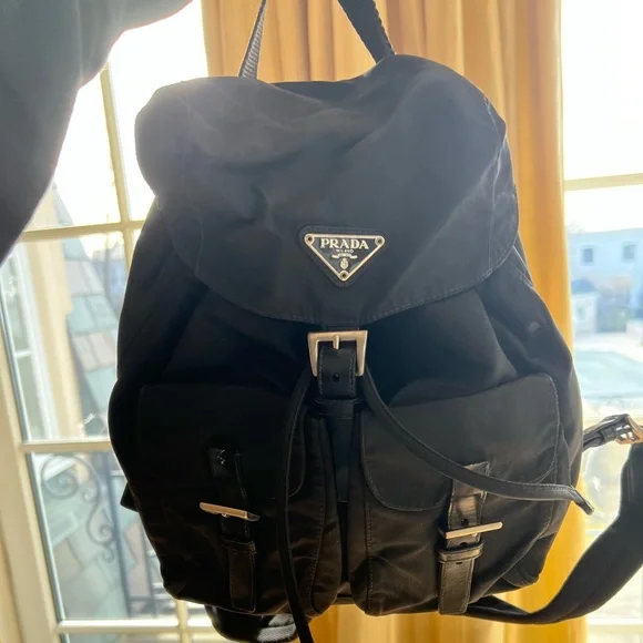 Prada | Bags | Authentic Prada Small Nylon Backpack Black  display picture 1